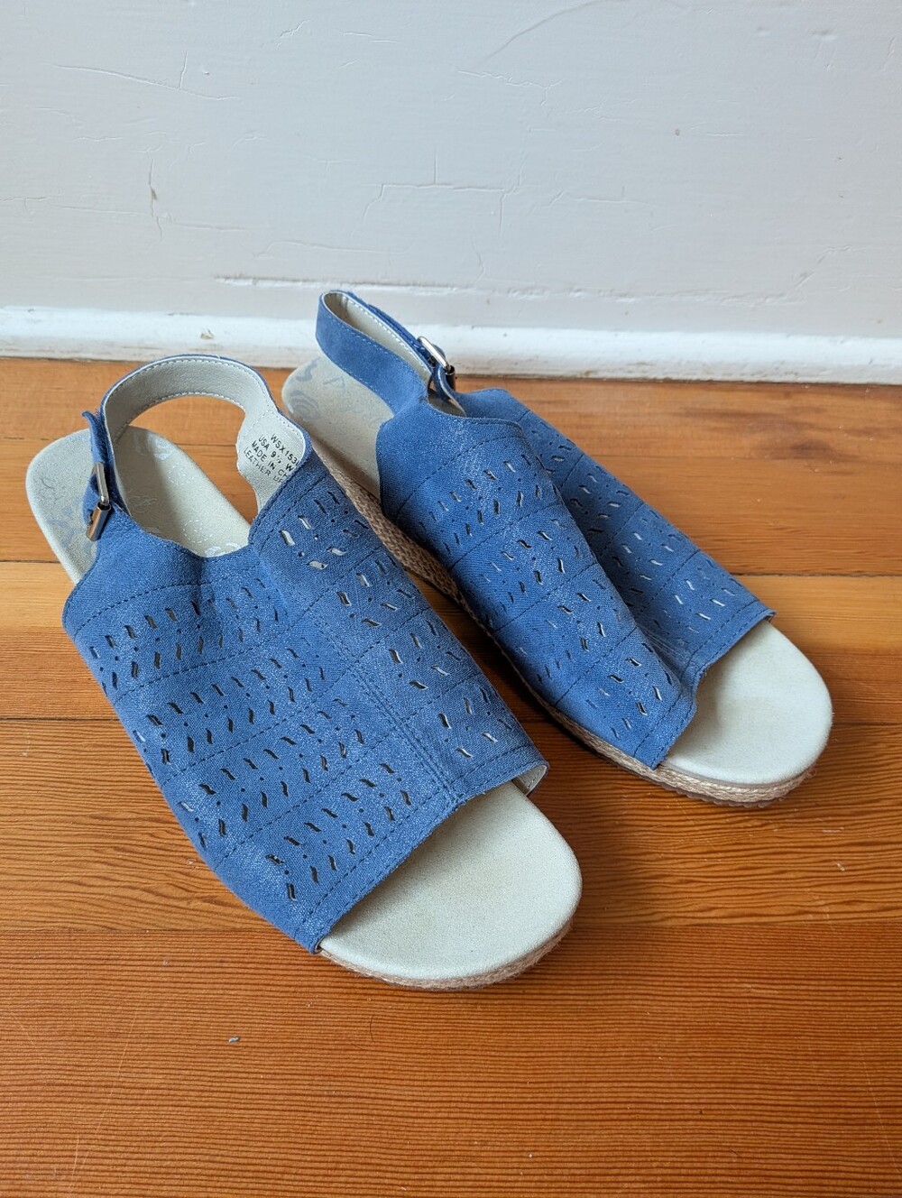 Propel Blue Open-Toe Slingback Espadrille Sandals 9.5